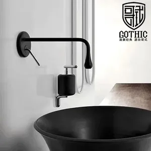 Rubinetti per lavandino del bagno per rubinetto a parete per acqua fredda e acqua fredda bianco nero lavabo minimalista creativo miscelatore per lavabo