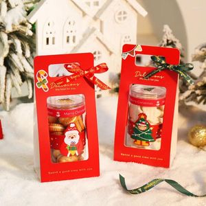Opakowanie prezentów 10pcs Christmas Handheld Box i może pakować cukierki ciasteczka przezroczyste butelki dla dzieci faworyzuj gość