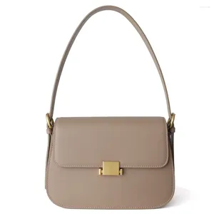 Shoulder Bags Summer Genuine Leather For Women 2024 Soft Small Totes Lady Crossbody Bag High Quality Handbag Apricot