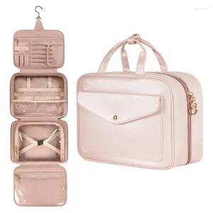 Borse per cosmetici Borsa da viaggio impermeabile di grande capacità Borsa da viaggio in pelle PU Articoli da toeletta per trucco Organizzatore di bellezza da donna