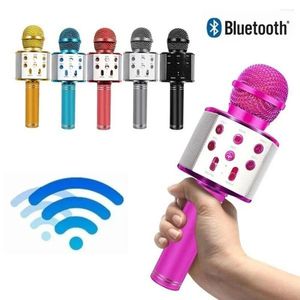 Microphones Portable Colorful USB Microphone Professional KTV Wireless Handheld Bluetooth Karaoke Mikrofon