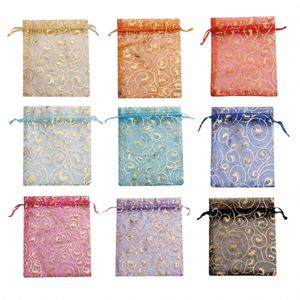 50 pçs/lote 10x15cm 4x6inch Malha Organza Drawstring Bag para Cosméticos Perfume Bolsa 58cZ #