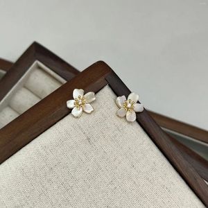 Stud Earrings Minimalist Fresh Water Shell Flowers W/925 Silver Ear Needle Brass14kGold Filled Jewelry For Women HYACINTH 2024