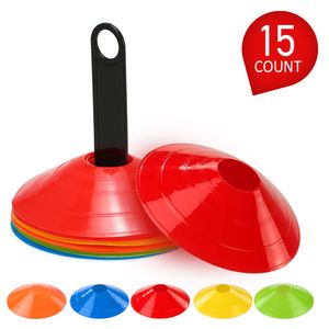15/25pcs Agility Disc Cone Impostare i coni spaziali di allenamento multiplo con supporto per stand di plastica per il disco di gioco da calcio da calcio