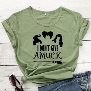Women's T Shirts I Don't Give Amuck T-shirt Funny Women Halloween Party Gift Tshirt Camiseta Autumn Holiday Graphic Witches Tee Shirt Top