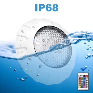 38W Swimming Pool Lights IP68 Vattentät LED undervattensljus DC12V Färgbyte RGB -lampa med fjärrkontroll flytande lampor