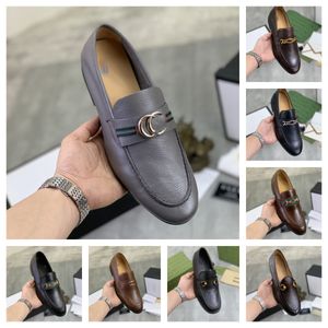 Luxurious Men Dress Shoes Genuine Leather Black Brown Moccasins Business Handmade Shoe G Formal Party Office Wedding Men Loafers Shoes size 38-45