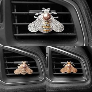 Atualizar bling abelha clipes de ventilação do carro cristal ambientador auto perfume difusor decoração diamante strass acessórios interiores do carro