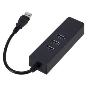 PzzPss 3 Ports USB 3.0 HUB USB to Rj45 Lan Network Card USB Ethernet Adapter For Macbook Mac Desktop + Micro USB Charger Cable