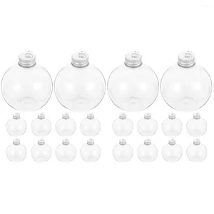 Вазы, 20 шт., рождественские сферические бутылки с прозрачной водой, портативные бутылки для сока, многофункциональное хранение домашних животных с пластиковыми крышками на открытом воздухе