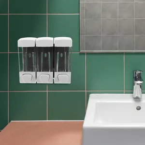 Liquid Soap Dispenser Shower Wall Bottle Body Wash Head Shampoo No Drill Abs Accessories