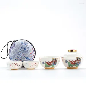 Teware setleri Çin seyahat seramik hızlı fincan bir pot üç bardak taşınabilir çay açık set küçük 3