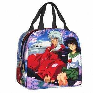 dem Anime Inuya Kagome Higuri Изолированная сумка для обеда Resuable Cooler Thermal Bento Box для женщин Дети Школьные сумки для еды o5NG #