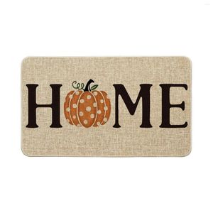 Dywany Pumpkin Wzór Niski profil Non Slip Farmhouse Mat Mat Mat El For Floor Home Decor Wewnętrzny prostokąta Outdoor Kitchen