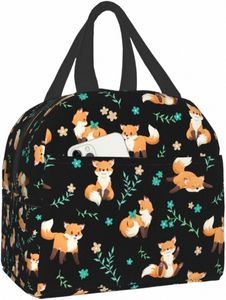 FOX LUNCH Väska för kvinnor män isolerad lunchlåda Wable Lunch Ctain Cooler Tote Bag återanvändbar låda för arbete Picknick R7MU#