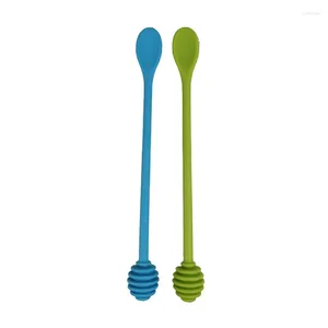 Te Scoops 1pc Honey Spoon Dipper Stick Sirap Dispenser Jar Kitchen Accessories Server för