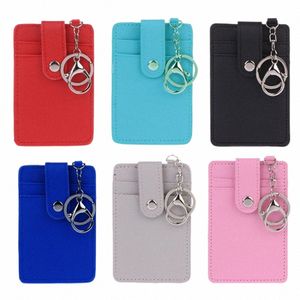 1piece PU Leather Slim Card Holder Purse ID Window Frt Pocket Wallet Credit Bus Card Holder Gifts for Friends Women m0xC#