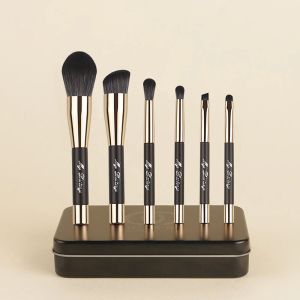 Borstar MyDestiny 6st Portable Magnetic Base Brush Set med Makeup Case Fluffy Soft For Beauty Cosmetics Blush Blending Makeup Tools