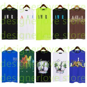 Grafik-T-Shirts AM Herren-T-Shirts Designer-T-Shirt Mann lockere Passform Damen trendiges bedrucktes T-Shirt Pullover Luxus Hip Hop Streetwear T-Shirt Sommer klassisch übergroßes Hemd weiß