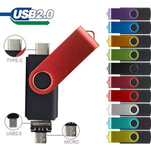 3 в 1 USB 2.0 Flash Drive 4G 8G 16 ГБ 32 ГБ 64 ГБ