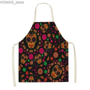 Aprons Mexican Day of The Dead Apron Adult Kids Home Kitchen Cooking Stain Resistant Decoration Sugar Skull Bib Holiday Party Favor Y240401