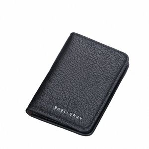 Baellerry Slim Compact Card Holder Wallet Men Soft Leather Mini Credit Card Holder Wallet For Men Small ID Case Case Cardholder W0JQ#