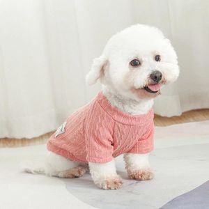 Cão vestuário roupas de inverno macio filhote de cachorro pet suéter gola alta cor sólida roupas cães gatos manter casacos quentes