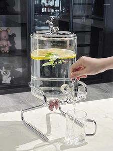 부엌 저장 유리 수도꼭지 고온 저항성 국내 3.5L 대용량 과일 탁부 세트