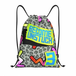 Personalizado Torne-se Unstuck Ricciardo Drawstring Bag Homens Mulheres Leve Motor Race Day Sports Gym Storage Backpack B14K #