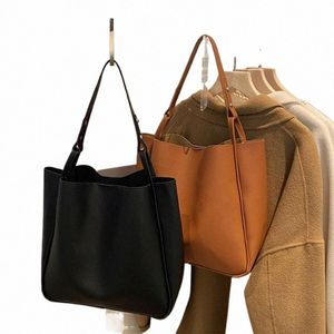 stor kapacitet kvinnor vintage hinkväska fi stor kapacitet väska kvinnors tote rese väska butik fast färg lady handväska l6y6#