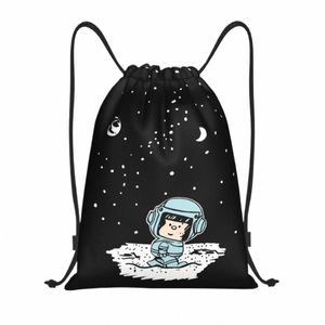 Space Astraut Mafalda DrawString ryggsäck Sports Gym Bag For Women Men Quino Comics Carto Training Sackpack 17rh#
