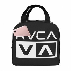 white Rvca Clothes Lunch Bags Bento Box Portable Lunch Tote Resuable Picnic Bags Cooler Thermal Bag for Woman Student Work Y84P#