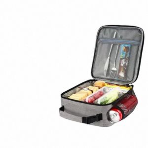 Hand-take Thermal Lunch Bag Outdoor Picnic Tote Cooler Bag Comida Bebida Caixa Isolada Portátil Cam À Prova D 'Água Lunchbox Bag r54D #