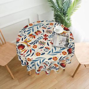 Table Cloth Cinco De Mayo Mexican Tablecloth Round 60'' Washable Fabric Waterproof For Room Outdoor Picnic Kitchen Dining Party