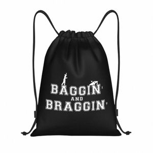 Baggin ve Braggin Komik Cornhole Turnuvası Oyunu Drawstring Çantalar Spor Çanta Sıcak Hafif B576#