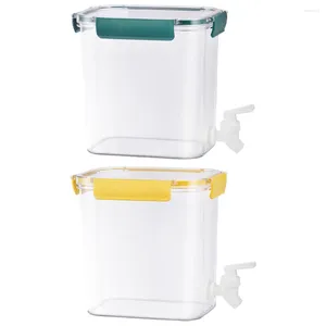 Liquid Soap Dispenser 2 Pcs Ice Tea Drink Containers Cold Kettle With Faucet Juice Beverage Plastic Water Dispensers