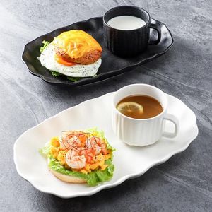 Teaware Sets Breakfast Plate Ceramic Tableware Household High Appearance Level Tray One Person Food Cup Nordic Light Luxury