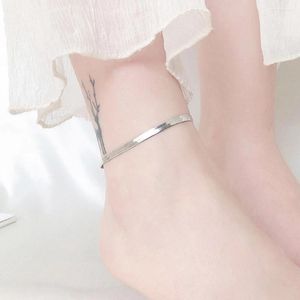 Fußkettchen Ankünfte Frauen Edelstahl Silber Wasserdicht Flache Schlangenkette Fußkettchen Barfuß Schmuck Einstellbare Bein Armband Großhandel