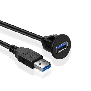 Nowy USB 3.0 Panele Płuka przedłuża kabel z klamrą do ciężarówki samochodowej łodzi motocyklowa deska rozdzielcza motocyklowa 1M