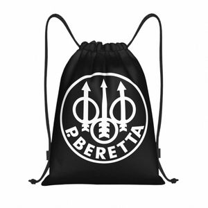 Ventilador militar Berettas Gun Logo Drawstring Bags Mulheres Homens Portátil Gym Sports Sackpack Loja Mochilas de armazenamento H3Gy #