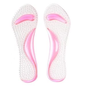 New Silicone Gel Gel Ortopédico Insolas Mulheres Sapatos de calcanhar alto Pontos de suporte de pés planos Pontos de sapatos Inserir palmilha transparente de massagem