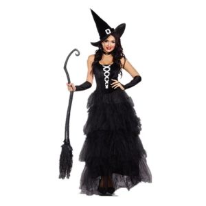 Halloween Black Gothic Witch Kostüm für erwachsene Frauen Purim Cos Party Wizards Kostüm Kleid