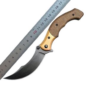 1Pcs New C7465 High Quality Flipper Folding Knife 8Cr13Mov Satin/Black Stone Wash Blade Resin / Micarta Handle Outdoor Camping Hiking Fishing EDC Folder Knives