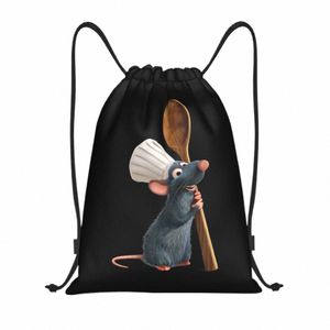 Personalizado Ratatouilles Chef Remy Com Spo Drawstring Bag Homens Mulheres Leve Sports Gym Storage Backpack l19S #