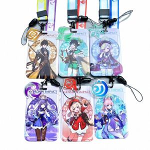 47styles Game Genshin Impact Card Cases Card Lanyard Key Lanyard Cosplay Badge ID Cards Holders Neck Straps Keychains a3QM#
