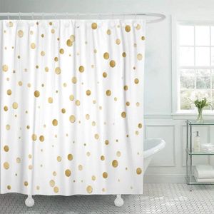 Duschvorhänge, silberfarben, goldfarben, verstreut, glänzendes Polka-Dot-Muster, gelber Konfetti-Vorhang, wasserdichter Polyesterstoff, 152,4 x 182,9 cm