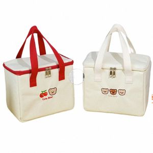 1/2/4pcs Women Cute Lunch Bag Insulated Canvas Cooler Handbag Aluminium Foil Thermal Food Box Family School Picnic Dinner M2rc#