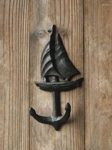 Hooks Cast Iron Hook Sailing Series Garden Balcony Grocery Courtyard Outdoor Vintage Decoration Wall Hanging