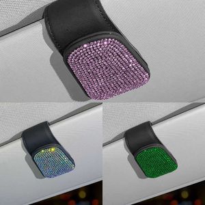 Upgrade Diamant Auto Brillen Clip Multifunktionale Leder Sonnenbrille Clip Auto Visier Lagerung Karte Bill Clip Auto Zubehör Für Frau