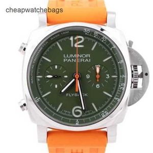 Paneraiss Luxury Wristwatches Submersible Watches Swiss Technology Papers Steel 44mm Green PAM01296 Luxury Full rostfritt stål Vattentäta armbandsur